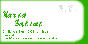 maria balint business card